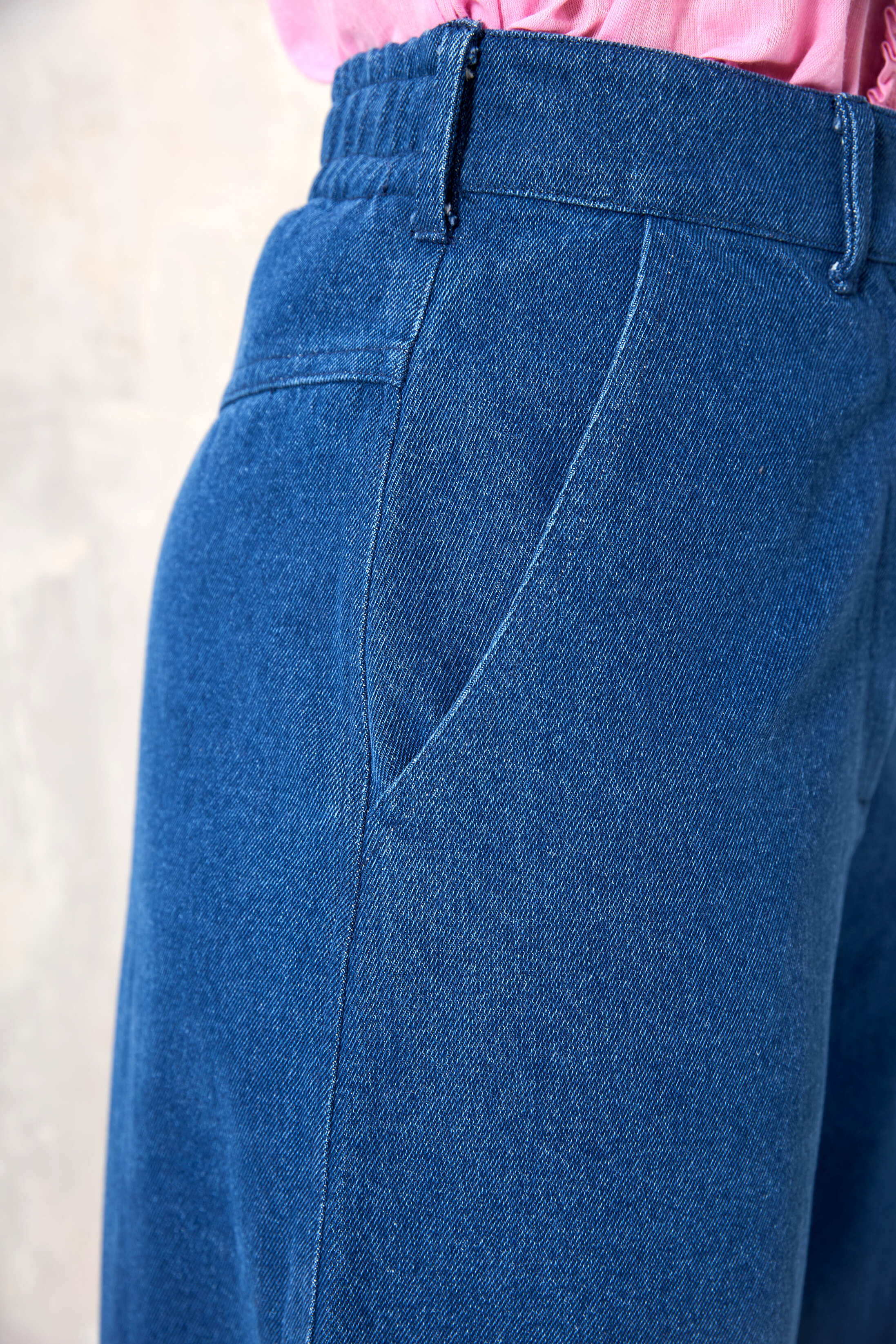 Chicosoleil Mato pantalon large bleu denim 100% coton