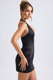 Oh Polly Harmonia 9294 mini robe noire satin corset