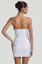 Oh Polly Tirza robe mini blanche corset satin
