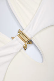 Oh Polly Maillot Une Pièce Blanc Découpé Bijou