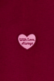 Oh Polly hoodie court zippé bordeaux coton cropped