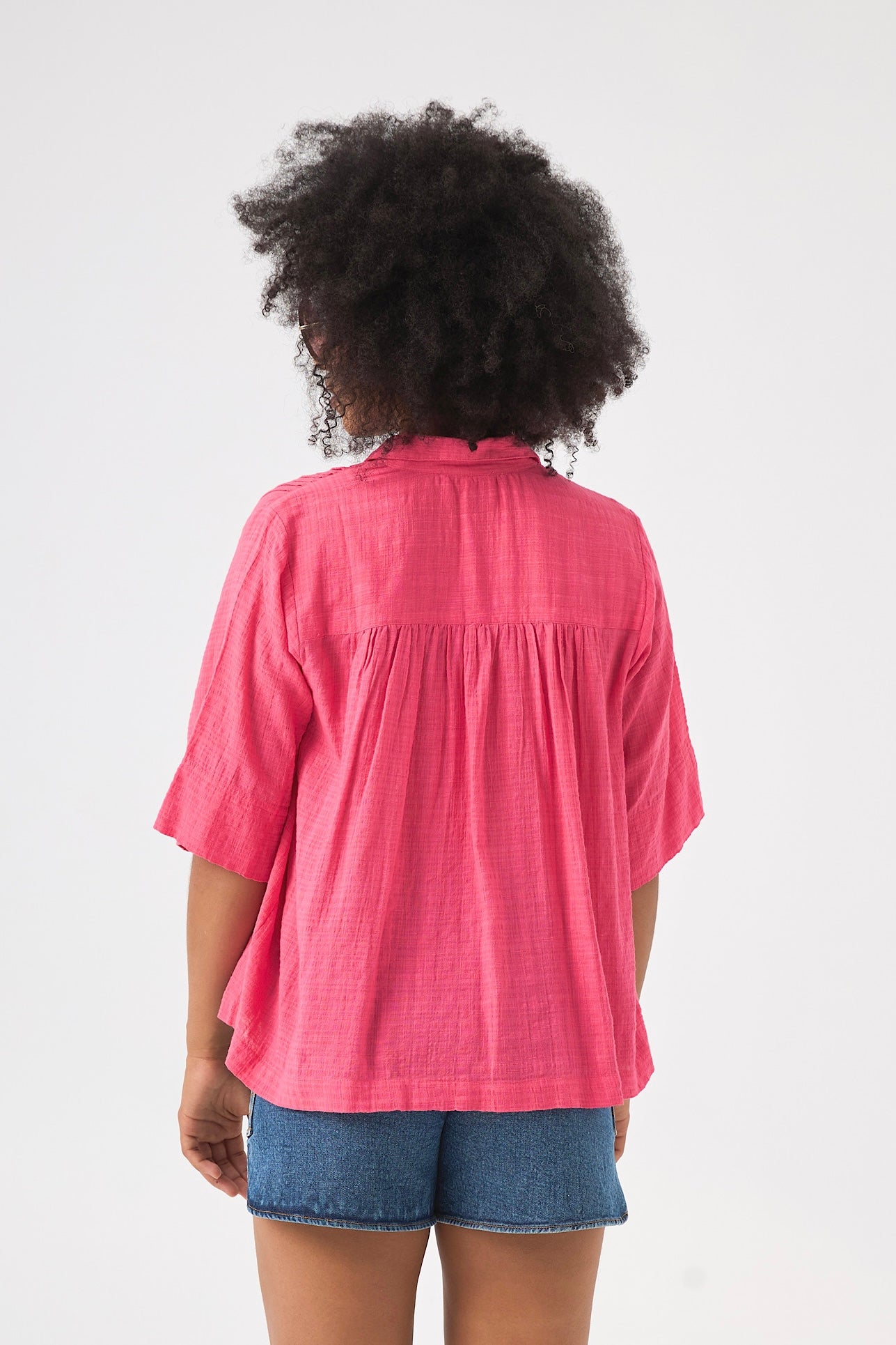 Chicosoleil Rusty blouse rose fuchsia coton viscose