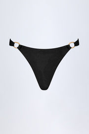 Oh Polly St Barts bas bikini noir thong taille haute