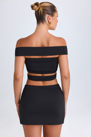 Oh Polly Tops Zene crop top noir cut-out bodycon