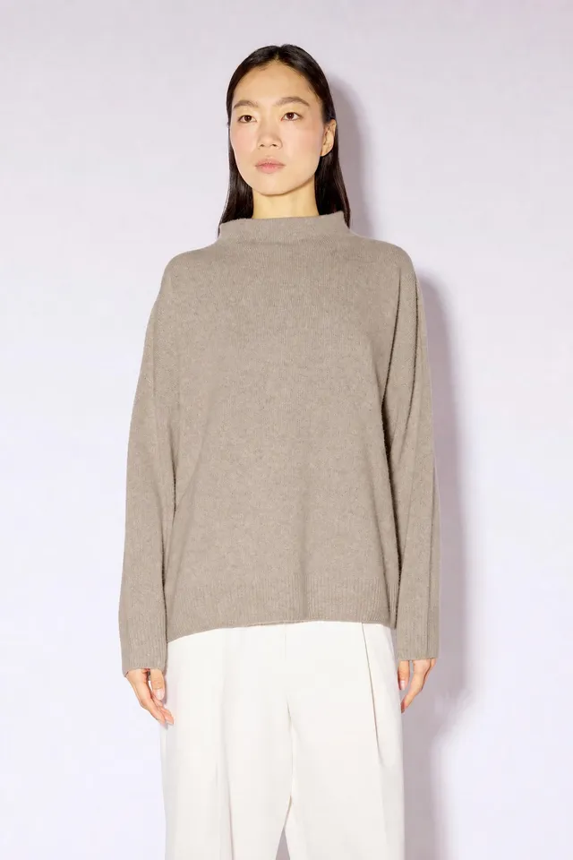 Liviana Conti Nancy pull cachemire soie gris oversize