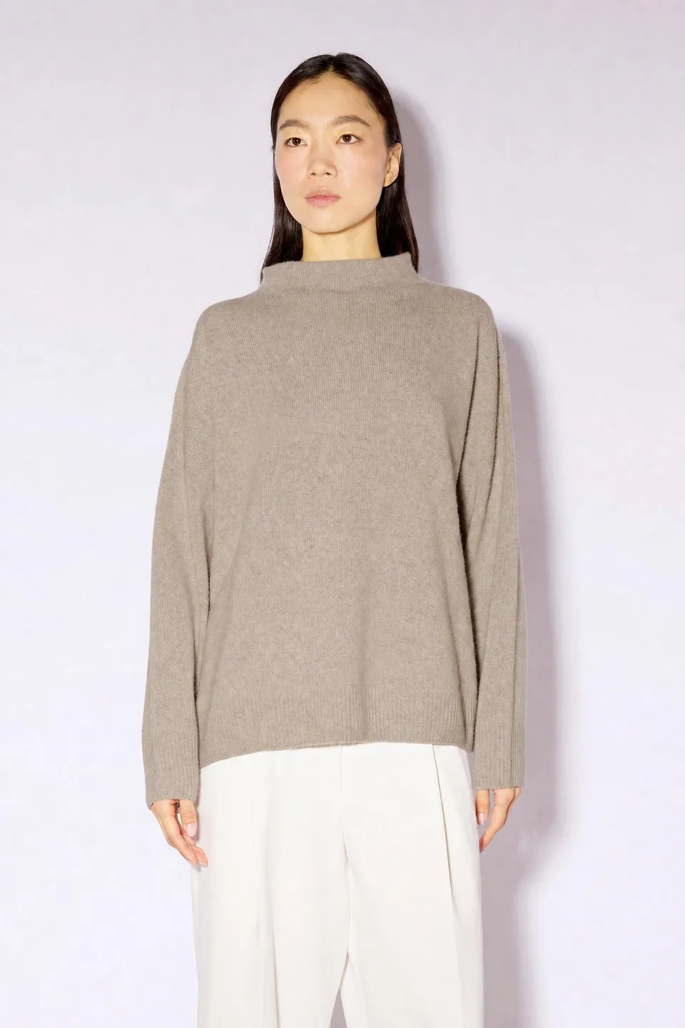 Liviana Conti Nancy pull cachemire soie gris oversize