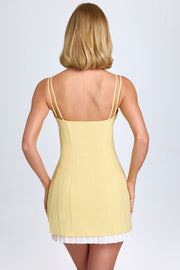 Oh Polly Bronwyn robe mini jaune pastel noeud