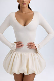 Oh Polly Dresses Tallou robe mini Ivory modal bubble