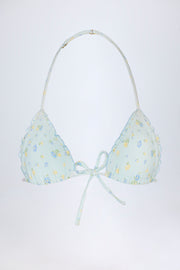 Oh Polly Swim Noia haut bikini triangle bleu fleuri micro