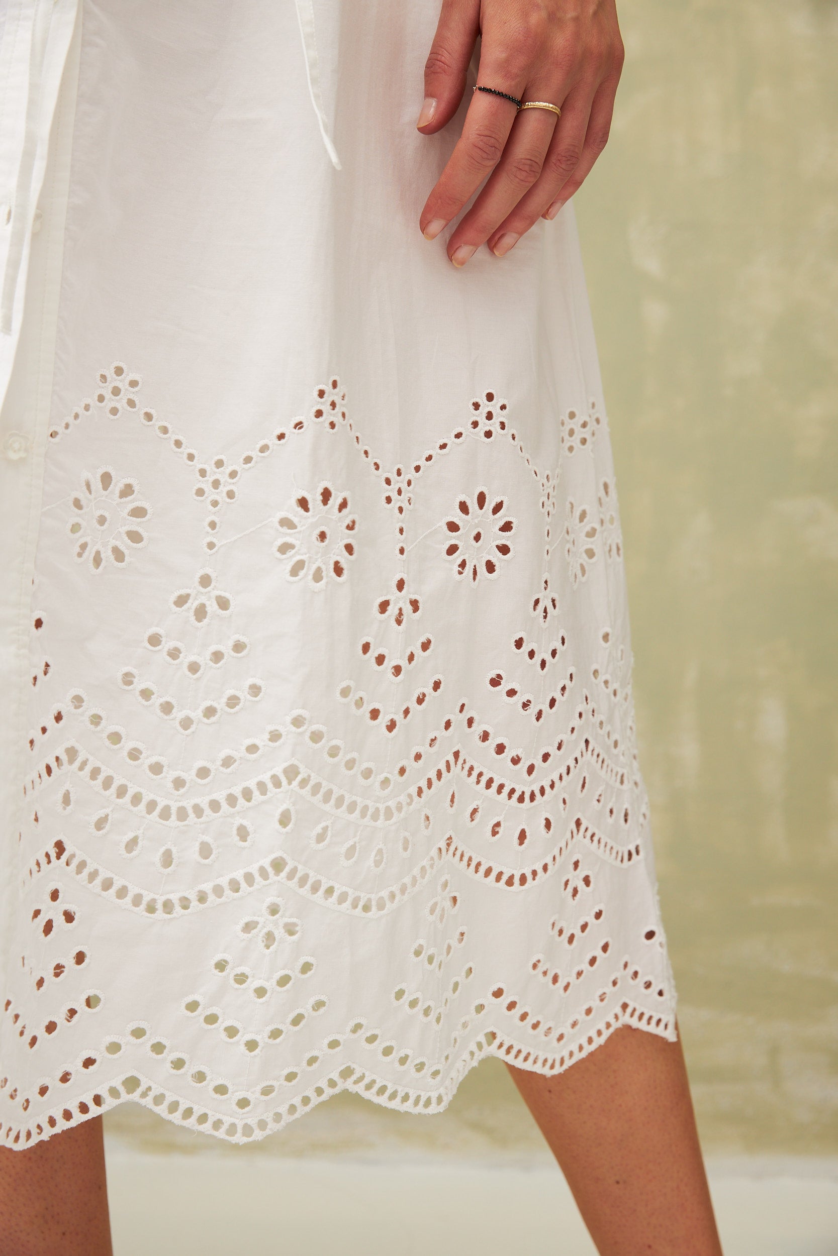 Chicosoleil Sophia robe longue blanche broderie coton