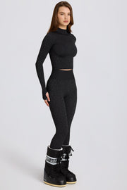 Oh Polly legging thermique léopard noir taille haute