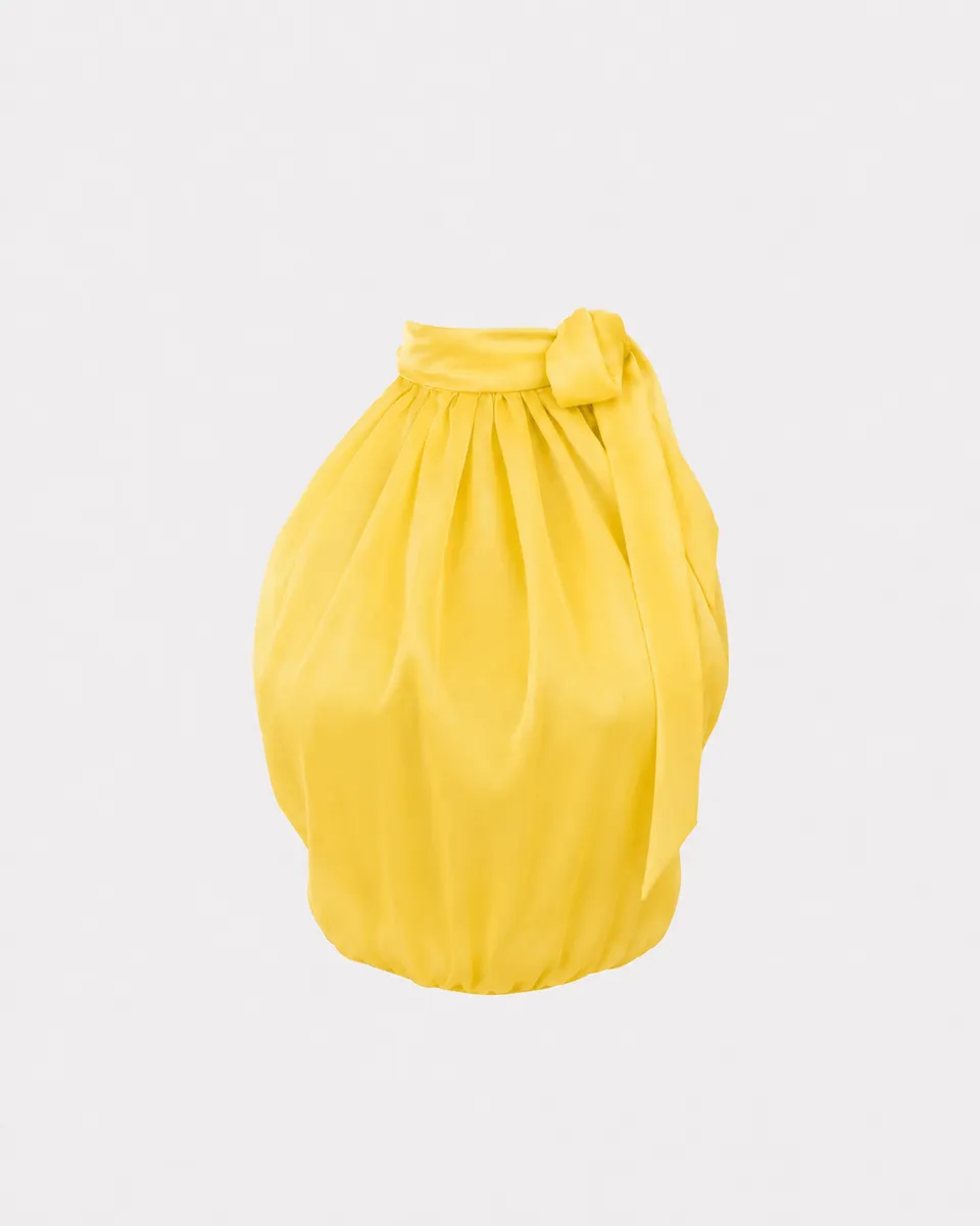 The Ethiquette Solar Top Jaune Soie