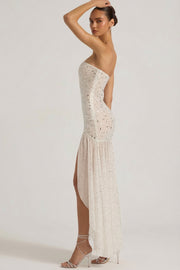 Oh Polly Embellished Kerra robe maxi blanche strass