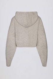 Oh Polly Knitwear BT02527 hoodie crop zip beige doux