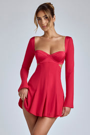 Oh Polly Leotine 8078 mini robe cerise georgette armatures