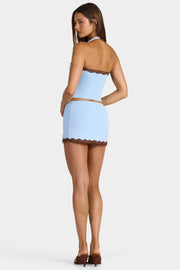Oh Polly Waverly mini jupe modal bleu arctique