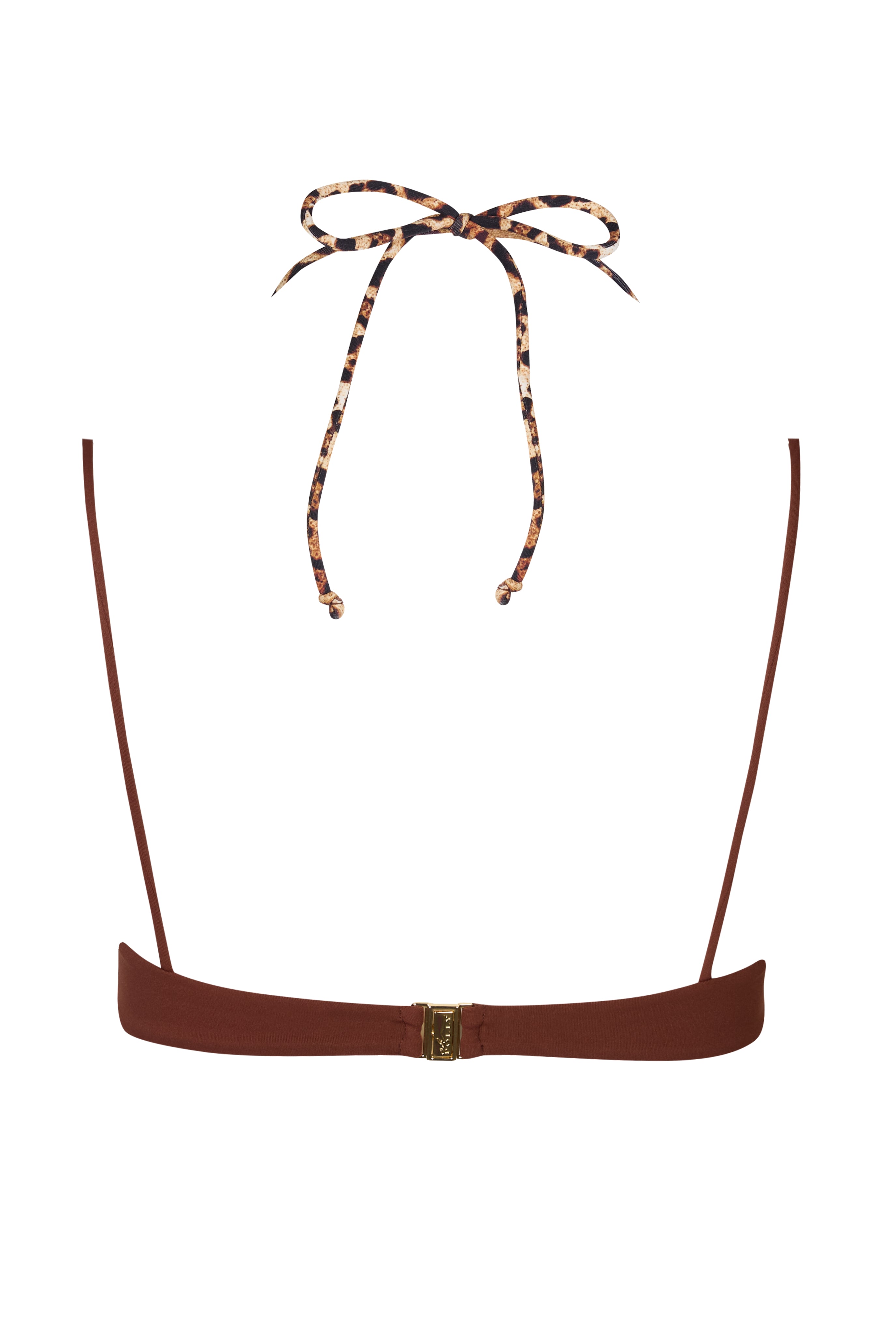 Oh Polly Swim Layered Bikini Top haut marron contrast