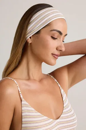 Oh Polly Candy Bandeau Cheveux Rose Jaune Rayé Modal