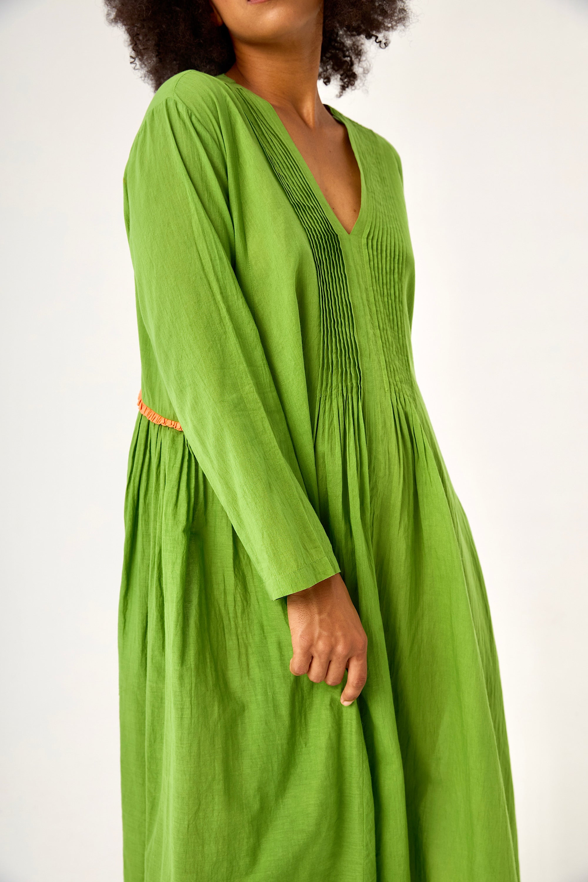 Chicosoleil Robes Zazie robe longue vert voile coton