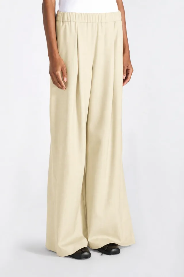 Liviana Conti Manolo pantalon palazzo laine cremino