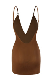 Oh Polly Intimates Soft Mesh Multiway Mini Robe Chestnut