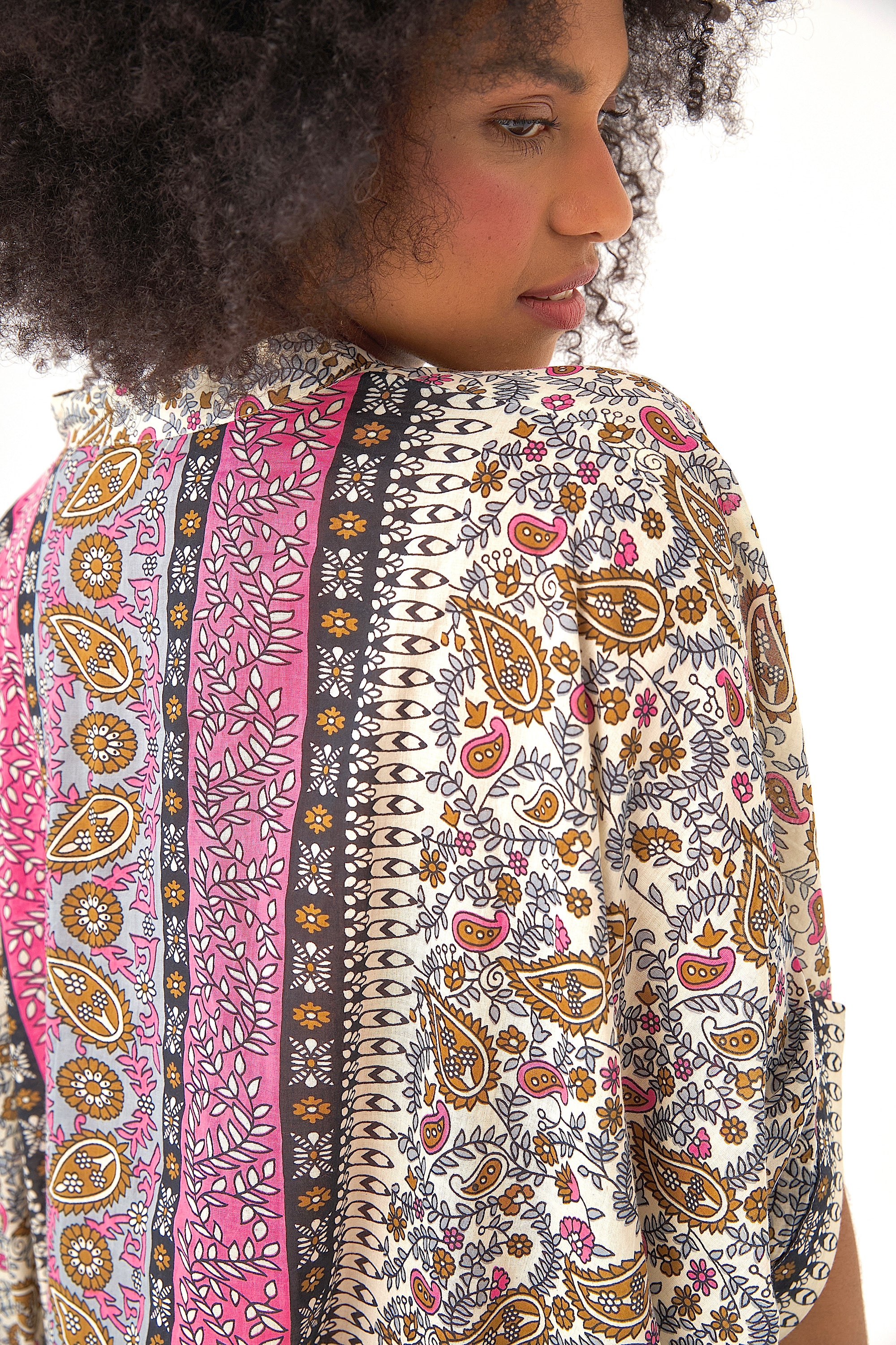Chicosoleil Takumi robe kaftan rose mandala oversize