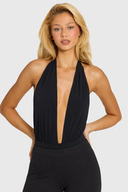 Oh Polly Bertie body noir licou plongeant doublé