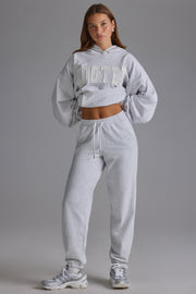 Oh Polly Jogging Gris Chiné Coton Taille Haute 100% Coton