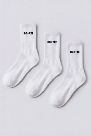 Oh Polly Bo+Tee Socks Chaussettes Blanches Lot 3 Coton