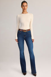 Oh Polly Lone jean flare indigo taille mi-haute