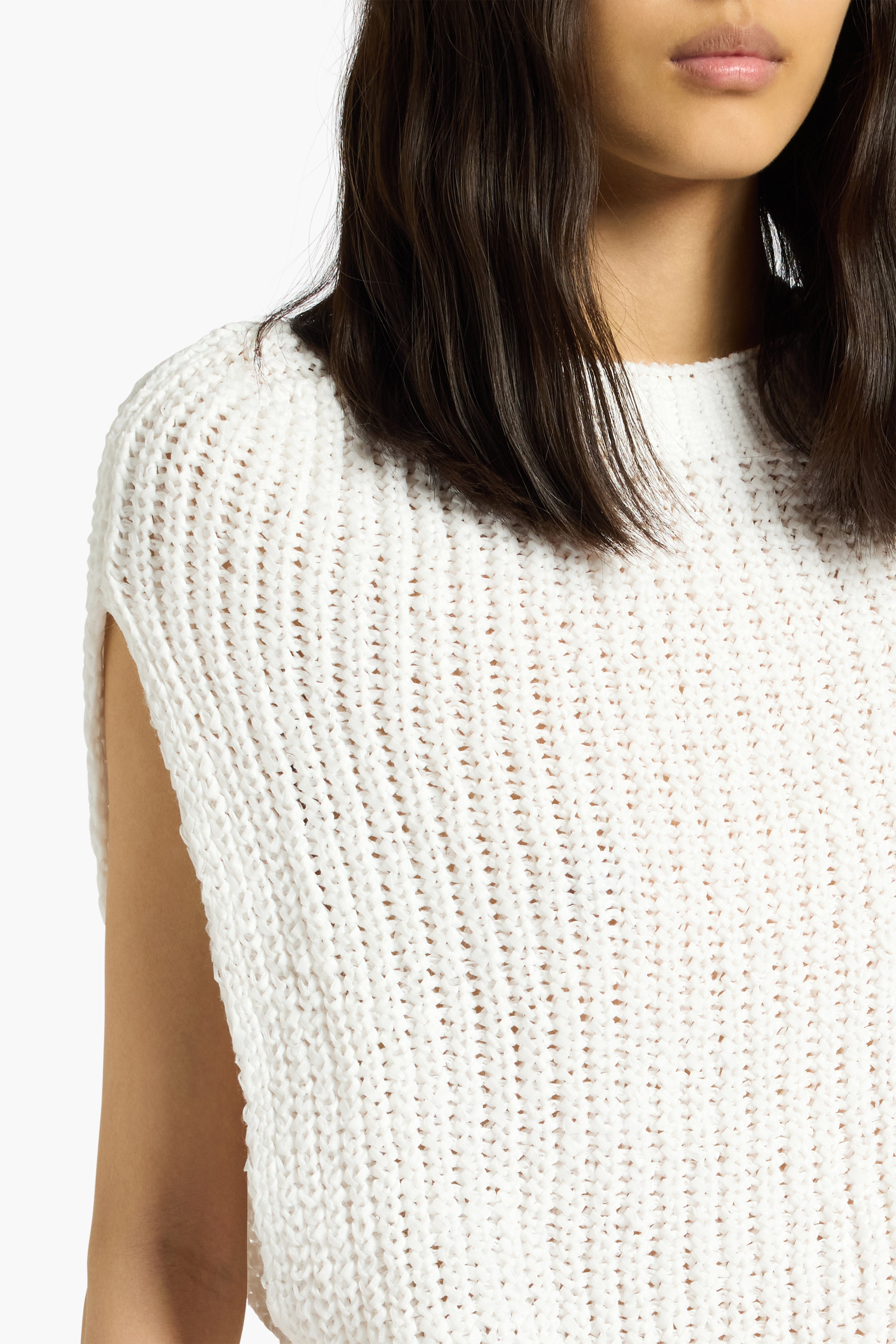 Liviana Conti Fedra top blanc col bateau