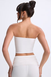 Oh Polly Edie haut bandeau twist blanc modal