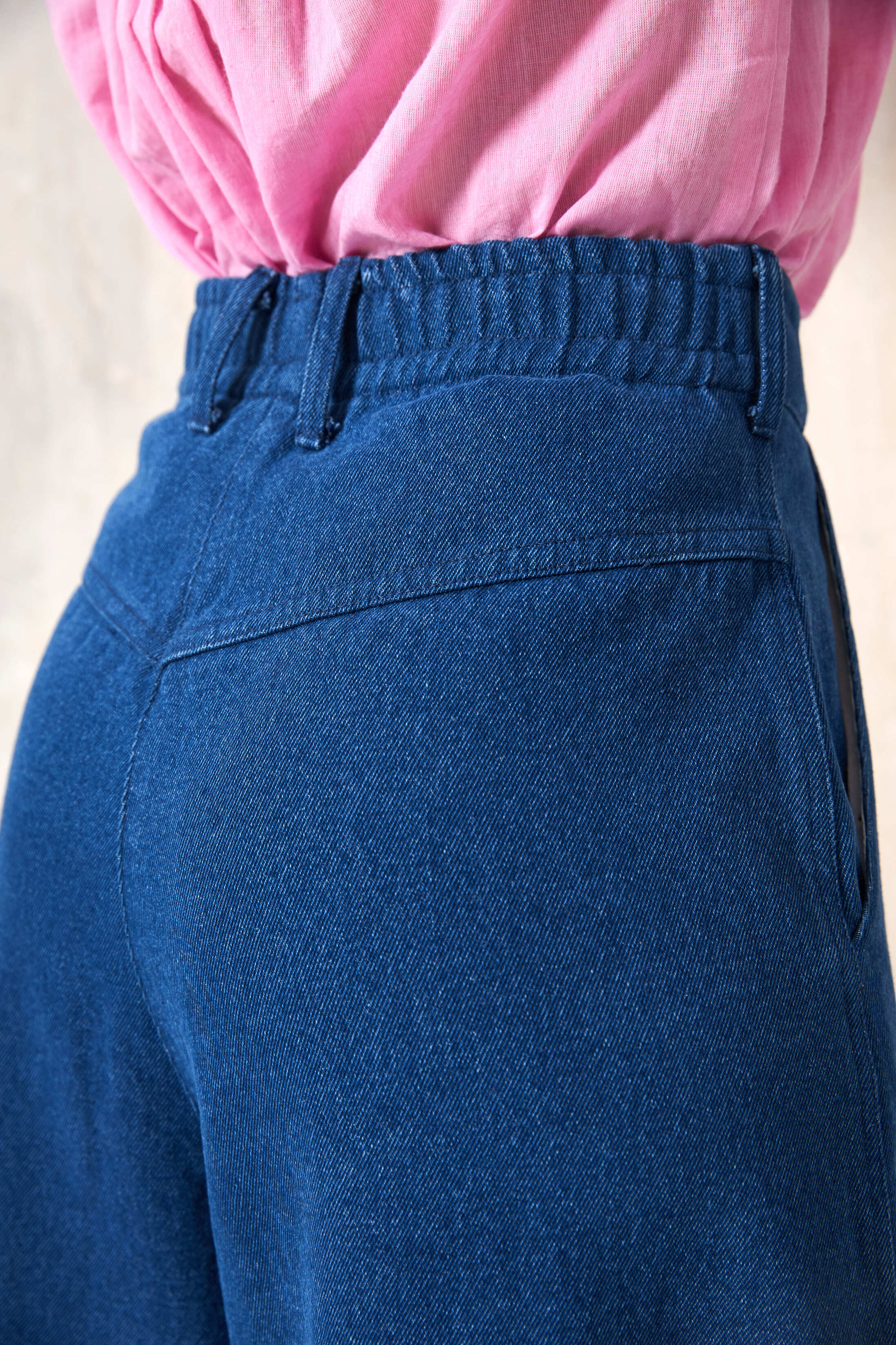 Chicosoleil Mato pantalon large bleu denim 100% coton