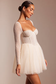 Oh Polly Calliope 6980 Mini Robe Tulle Ivoire Perlée