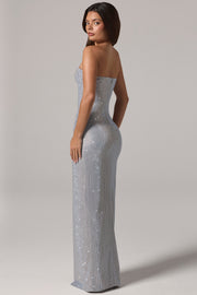 Oh Polly 6750C Robe Maxi Bandeau Givre Strass