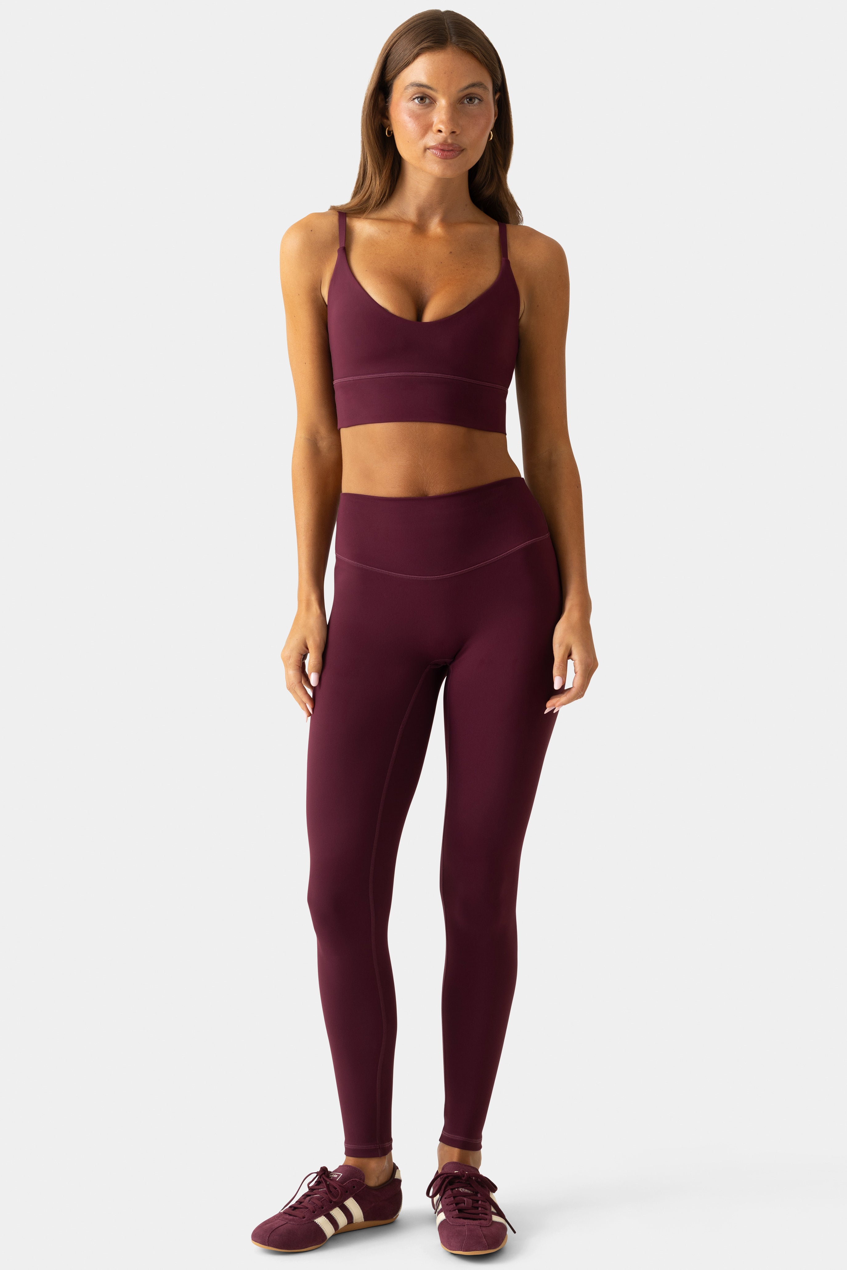 Oh Polly Bo+Tee Soft Active Legging Long Prune taille haute
