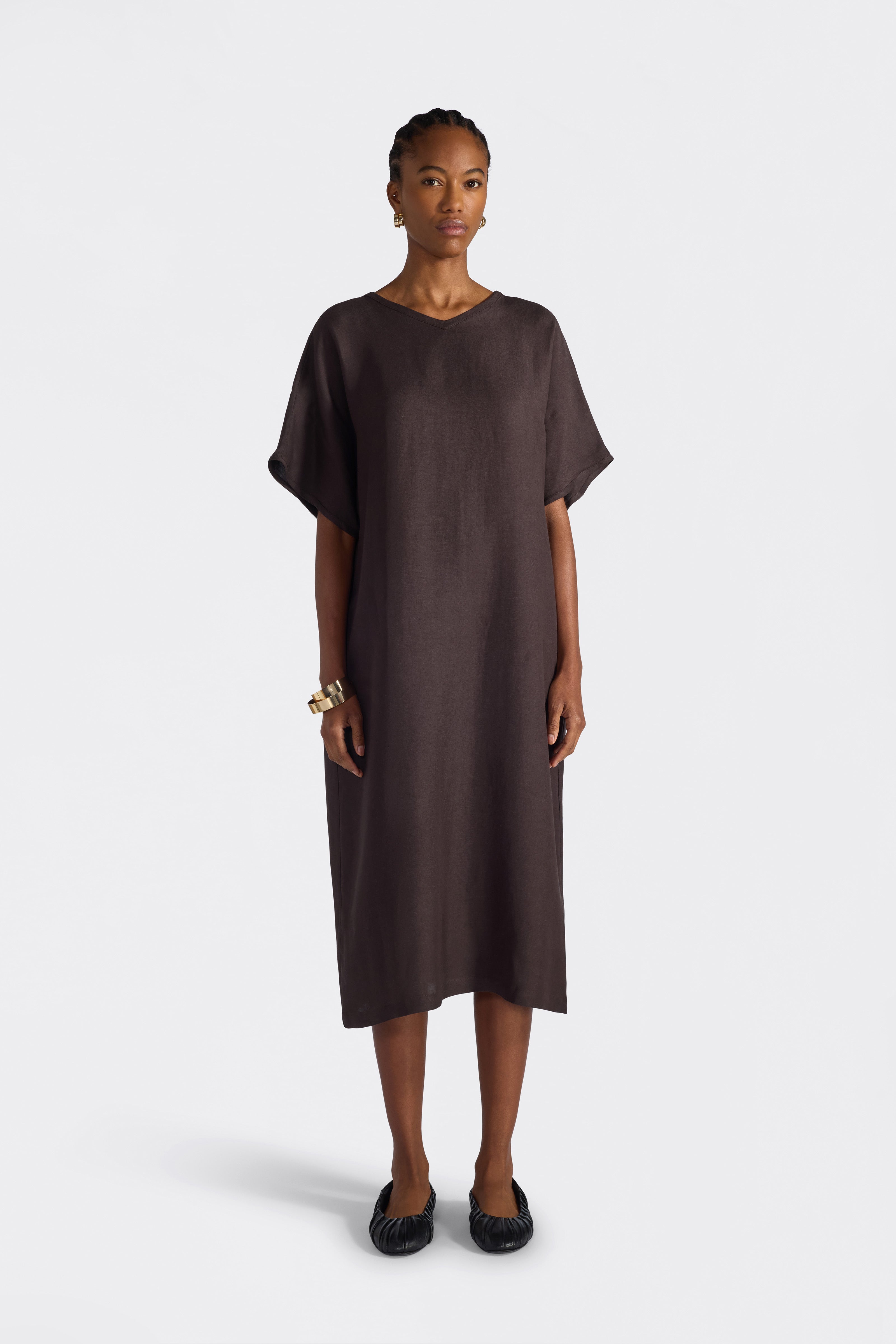 Liviana Conti Natalie robe midi fondente 40 viscose-lin