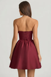 Oh Polly Gabrielle 12161 robe midi corset rouge vin