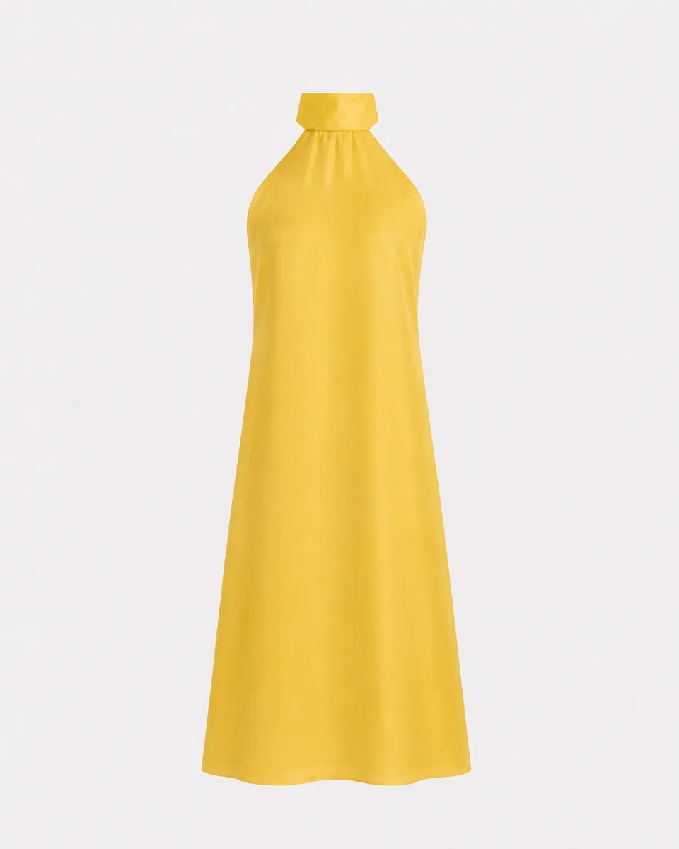 The Ethiquette Joy Dress mini robe jaune XS