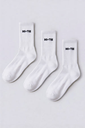 Oh Polly Bo+Tee Socks Chaussettes Blanches Lot 3 Coton