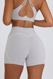 Oh Polly Bo+Tee BT2089 mini short gris marl stretch