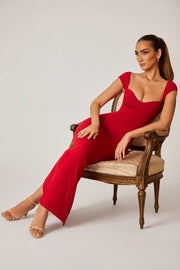 Oh Polly Dolcezza 5849 robe longue rouge modal moulante