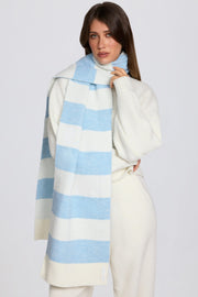 Oh Polly Bo+Tee BT2030 écharpe tricot bleu rayé