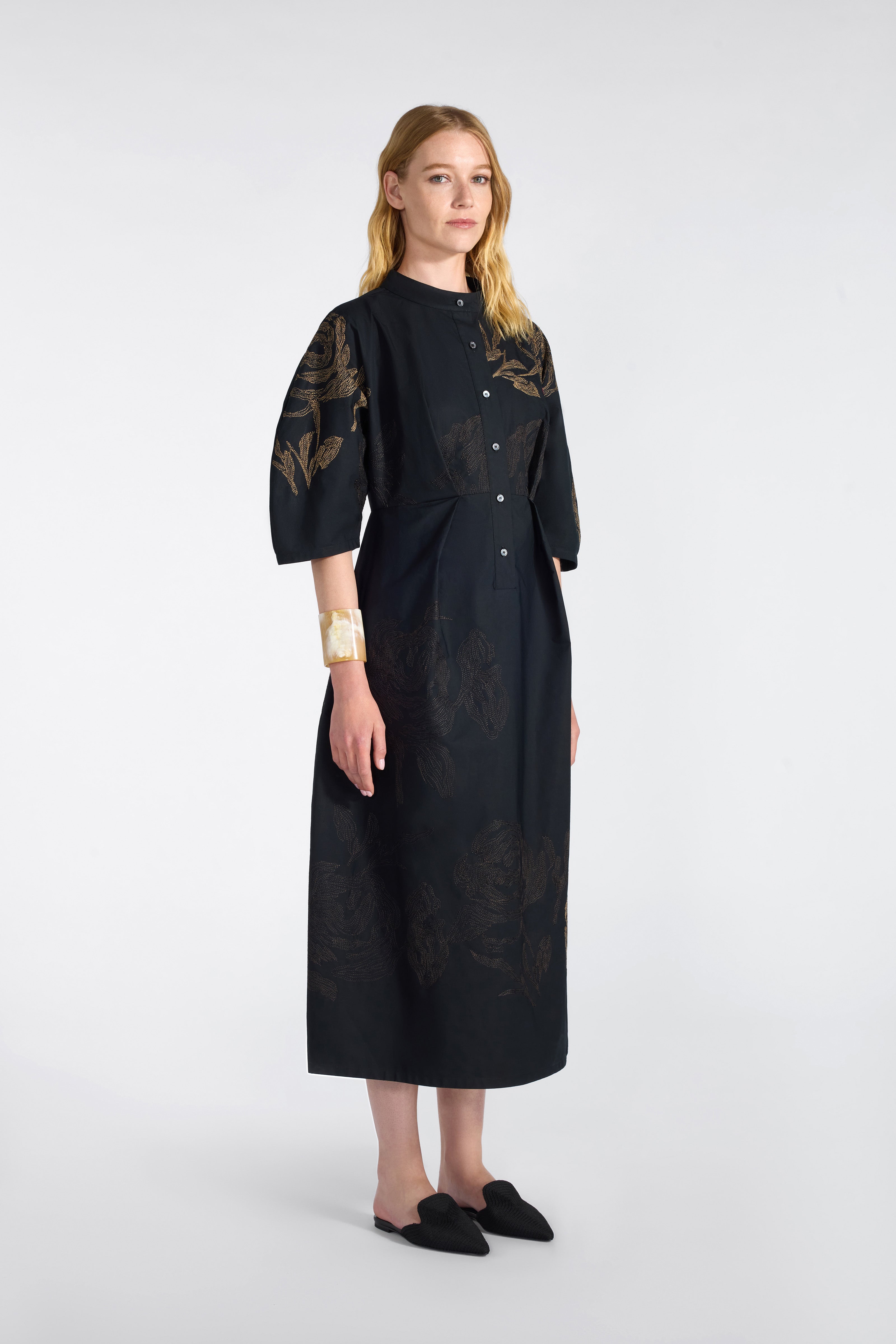 Liviana Conti Arlette robe midi coton brodé 38