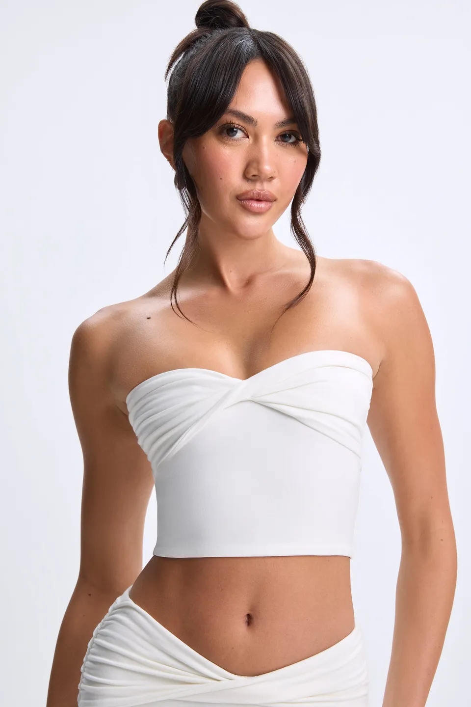 Oh Polly Edie haut bandeau twist blanc modal