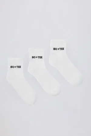 Oh Polly Bo+Tee chaussettes blanches coton lot de 3