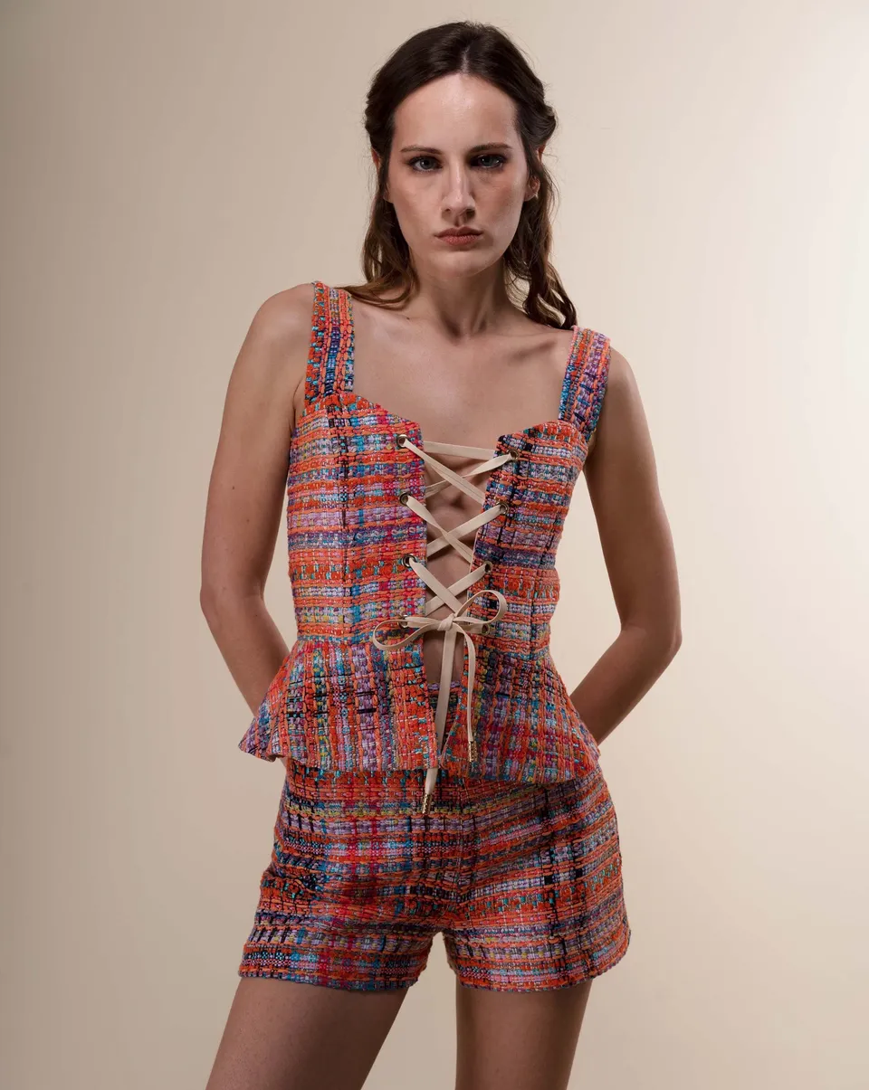 The Ethiquette Margaux Corset Artemis corset tweed XS