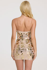 Oh Polly Adi Robe Dorée Sequins Mini Bodycon