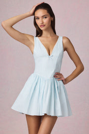 Oh Polly Dresses 14401 mini robe trapèze bleu Powder Blue Stripe