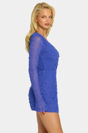 Oh Polly Embellished Chelsea 6127 robe mini saphir perles